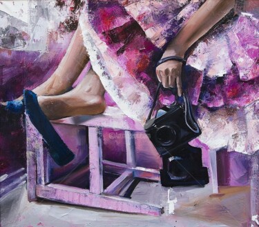 Картина под названием "Про розовое" - Anna Soluyanova, Подлинное произведение искусства, Масло