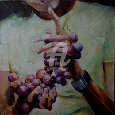 Картина под названием "Виноград 2" - Anna Soluyanova, Подлинное произведение искусства, Масло