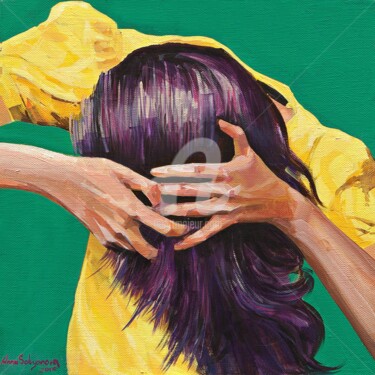 Картина под названием "#haircolor" - Anna Soluyanova, Подлинное произведение искусства, Масло