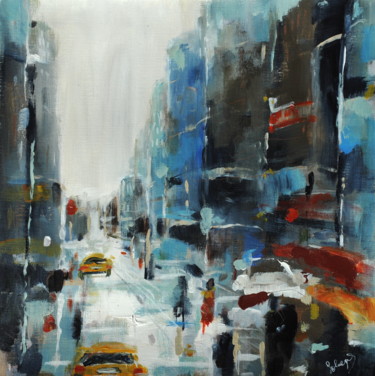 Painting titled "Busy New York" by Solveiga, Original Artwork, Acrylic