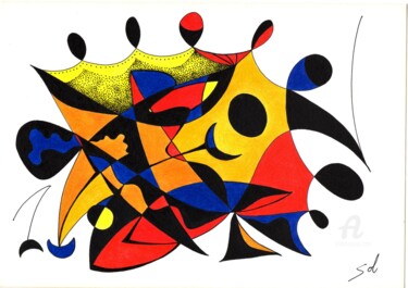Dessin intitulée "Un colibri nommé Lé…" par Solveig Marty "Sol", Œuvre d'art originale, Crayon