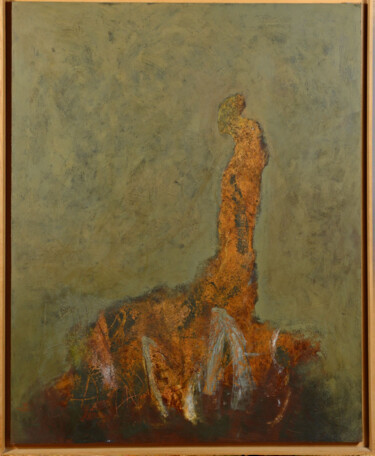 Painting titled ""Sans titre"" by Solvès Jean Michel, Original Artwork, Oil Mounted on Wood Panel