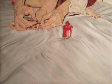 Painting titled "Nail and Polish" by Somayeh Faal, Original Artwork, Acrylic