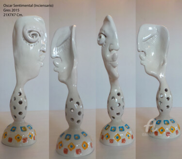 Escultura intitulada "oscar-sentimental" por Somfactor, Obras de arte originais, Cerâmica