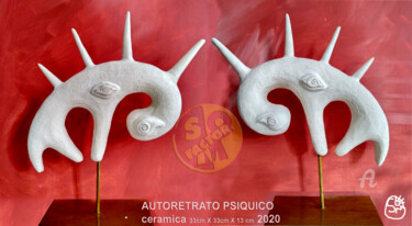 Escultura intitulada "RETRATOPSIQUICO" por Somfactor, Obras de arte originais, Cerâmica