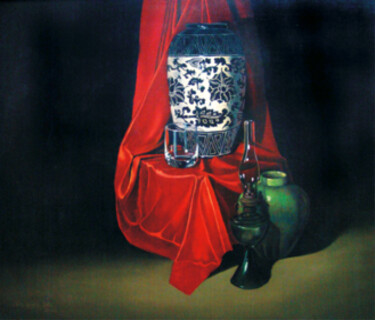 Peinture intitulée "Ceramic Pots and Oi…" par Son Huynh Lam, Œuvre d'art originale, Huile