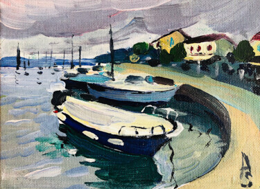 Картина под названием "Lovely Harbour II" - Sona Adalyan, Подлинное произведение искусства, Акрил