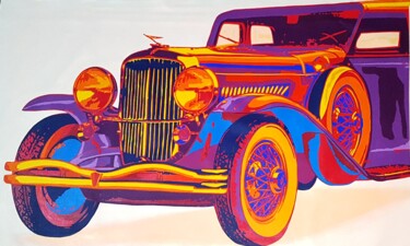 Malerei mit dem Titel "Classic Cars - Duse…" von Sonaly Gandhi, Original-Kunstwerk, Acryl