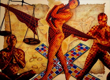 Malerei mit dem Titel "Justice" von Sonaly Gandhi, Original-Kunstwerk, Acryl