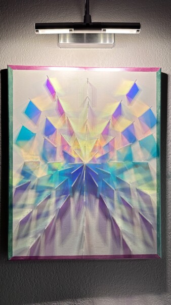 Collages titled "lumière flamboyante…" by Song, Original Artwork, Collages Mounted on Wood Stretcher frame