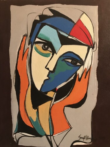 Painting titled "Anatolian woman" by Songul Torunoglu, Original Artwork, Acrylic