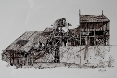 "Mine désaffectée II" başlıklı Resim Luis Margallo tarafından, Orijinal sanat, Mürekkep