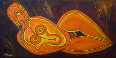 Malerei mit dem Titel "SALOME BY SM" von Sonia Mandel, Original-Kunstwerk, Acryl