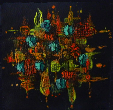 Malerei mit dem Titel "MOSAIQUE ORANGE VER…" von Sonia Mandel, Original-Kunstwerk, Acryl