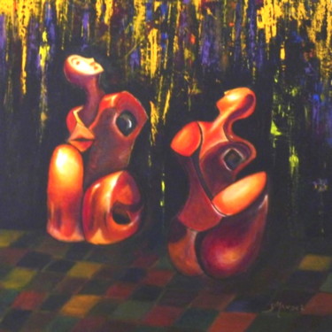 Malerei mit dem Titel "RECHERCHE DE LA LUM…" von Sonia Mandel, Original-Kunstwerk, Acryl