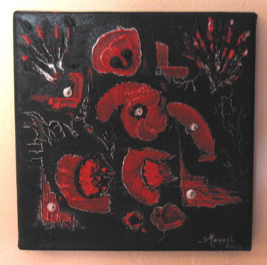 Malerei mit dem Titel "ROUGE & NOIR" von Sonia Mandel, Original-Kunstwerk, Acryl