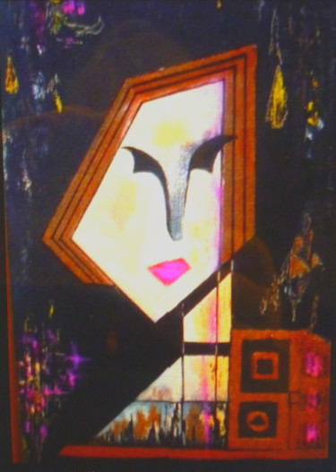 Painting titled "AUTOPORTRAIT FAUVE…" by Sonia Mandel, Original Artwork, Acrylic