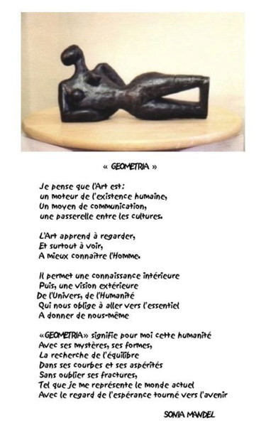 Sculpture intitulée "GEOMETRIA" par Sonia Mandel, Œuvre d'art originale, Poème