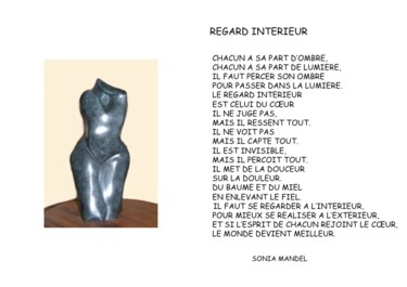 Sculpture titled "REGARD INTERIEUR" by Sonia Mandel, Original Artwork, Poem