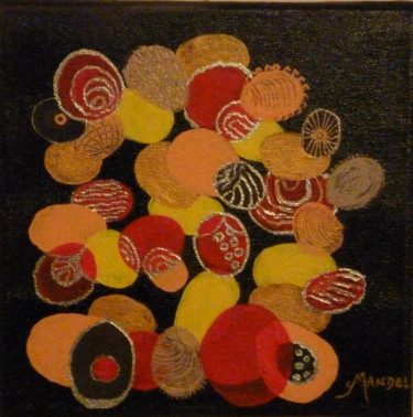 Malerei mit dem Titel "BULLES MULTICOLORES" von Sonia Mandel, Original-Kunstwerk, Acryl