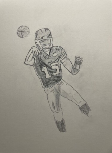 Drawing titled "Guess the Player" by Sonia Augusto, Original Artwork, Pencil