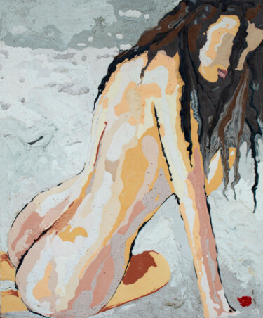 Картина под названием "LOST IN THE SAND" - Sonia Bellezza, Подлинное произведение искусства, Мел