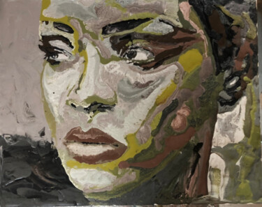 Malerei mit dem Titel "SURVIVE" von Sonia Bellezza, Original-Kunstwerk, Kreide Auf Holzplatte montiert