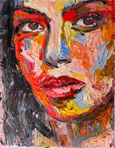 Картина под названием "SEDUZIONE IN ROSSO" - Sonia Bellezza, Подлинное произведение искусства, Мел Установлен на Деревянная…