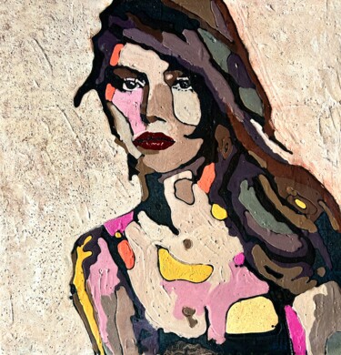 Картина под названием "Scolpita nel marmo" - Sonia Bellezza, Подлинное произведение искусства, Мел Установлен на Деревянная…