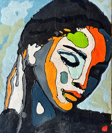 "Pensieri nascosti" başlıklı Tablo Sonia Bellezza tarafından, Orijinal sanat, Tebeşir Ahşap panel üzerine monte edilmiş