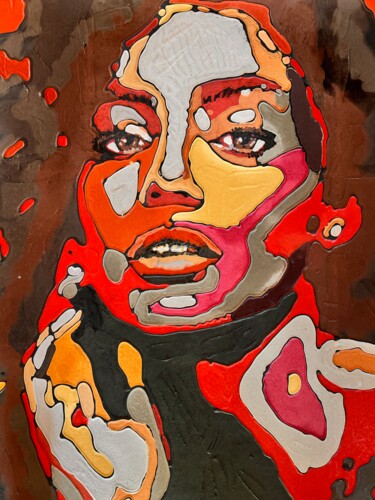 Картина под названием "Passione eterea" - Sonia Bellezza, Подлинное произведение искусства, Мел Установлен на Деревянная пан…
