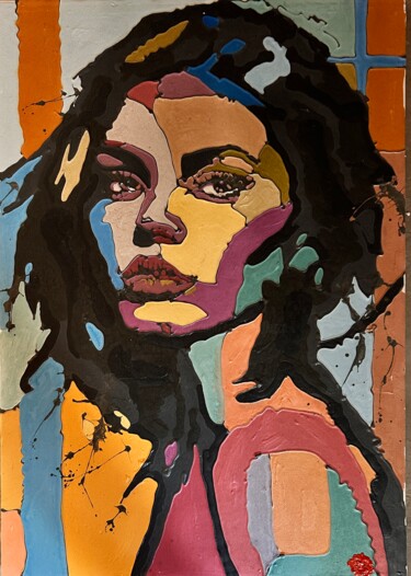 Картина под названием "Never" - Sonia Bellezza, Подлинное произведение искусства, Мел Установлен на Деревянная панель