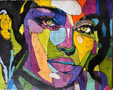 "Mistero a colori" başlıklı Tablo Sonia Bellezza tarafından, Orijinal sanat, Tebeşir Ahşap panel üzerine monte edilmiş