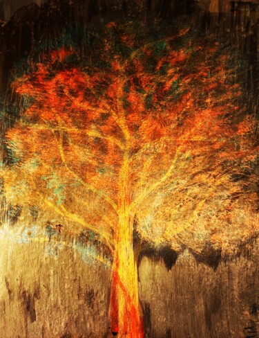 Digital Arts titled "L'Arbre de Lumière" by Sonia Bühler, Original Artwork, Ink