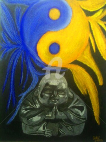 Arts numériques intitulée "bouddha-jaune.jpg" par Dohi Art, Œuvre d'art originale