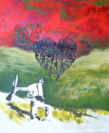 Pittura intitolato "Amor en tiempos de…" da Sonia Domenech, Opera d'arte originale, Acrilico Montato su Telaio per barella i…
