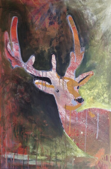 Картина под названием "Totem II" - Sonia Domenech, Подлинное произведение искусства, Акрил Установлен на Деревянная рама для…