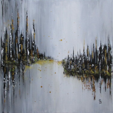 Painting titled "" Or zone "" by Sonia Dumoulin, Original Artwork, Acrylic Mounted on Wood Stretcher frame