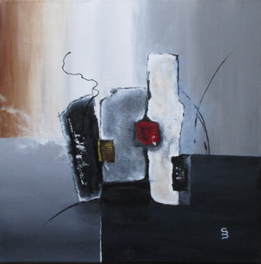 Painting titled "" CÔTÉ SOMBRE "" by Sonia Dumoulin, Original Artwork, Acrylic Mounted on Wood Stretcher frame