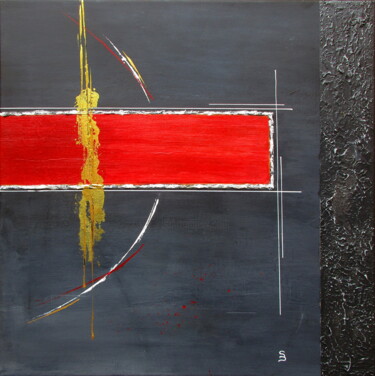 Painting titled "" SIGNE DE FEU "" by Sonia Dumoulin, Original Artwork, Acrylic Mounted on Wood Stretcher frame