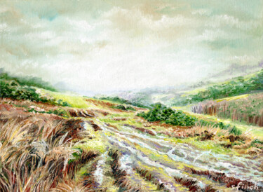 Painting titled "Tranquil Ashdown Fo…" by Sonia Finch, Original Artwork, Oil Mounted on Cardboard