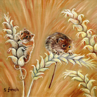 Картина под названием "Spirit of Field Mou…" - Sonia Finch, Подлинное произведение искусства, Масло Установлен на Деревянная…