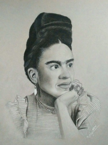 Malerei mit dem Titel "Frida Kahlo" von Sonia Arts, Original-Kunstwerk, Pastell