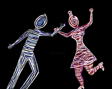 Digitale Kunst getiteld "Dancing" door Sonia Ighalo, Origineel Kunstwerk, Acryl