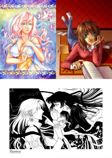 Drawing titled "Anime and Manga art…" by Sonia Leong, Original Artwork, Other