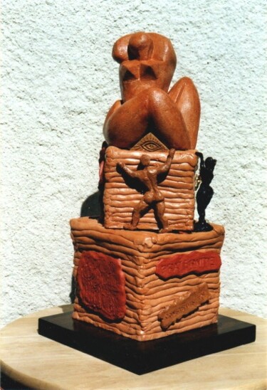 Skulptur mit dem Titel "LA CONSTRUCTION UNI…" von Sonia Mandel, Original-Kunstwerk, Terra cotta