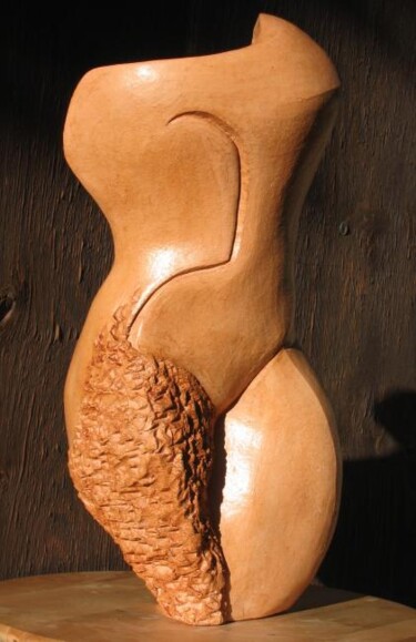 Sculptuur getiteld "BUSTE FEMME  Terre…" door Sonia Mandel, Origineel Kunstwerk, Terra cotta