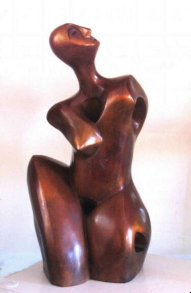 Sculpture titled "FEMME A GEOMETRIE V…" by Sonia Mandel, Original Artwork, Metals