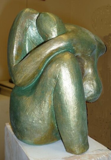 Sculpture titled "CONSOLATION  Terre…" by Sonia Mandel, Original Artwork, Terra cotta