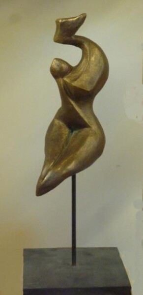 Скульптура под названием "MATERNITE CONTEMPOR…" - Sonia Mandel, Подлинное произведение искусства, Терракота